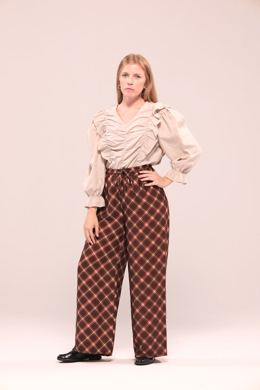 Pantalón ancho de cuadros