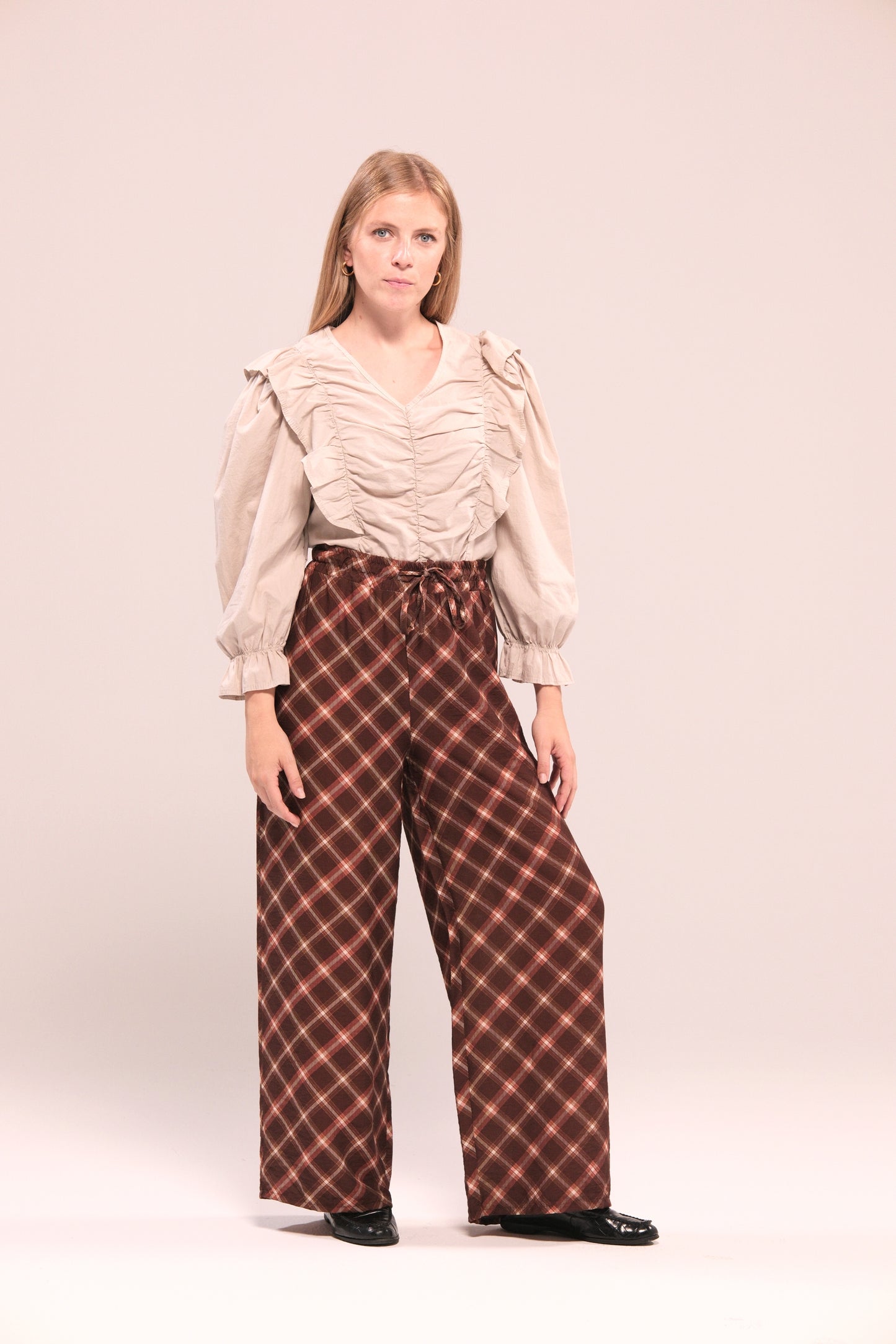 Pantalón ancho de cuadros