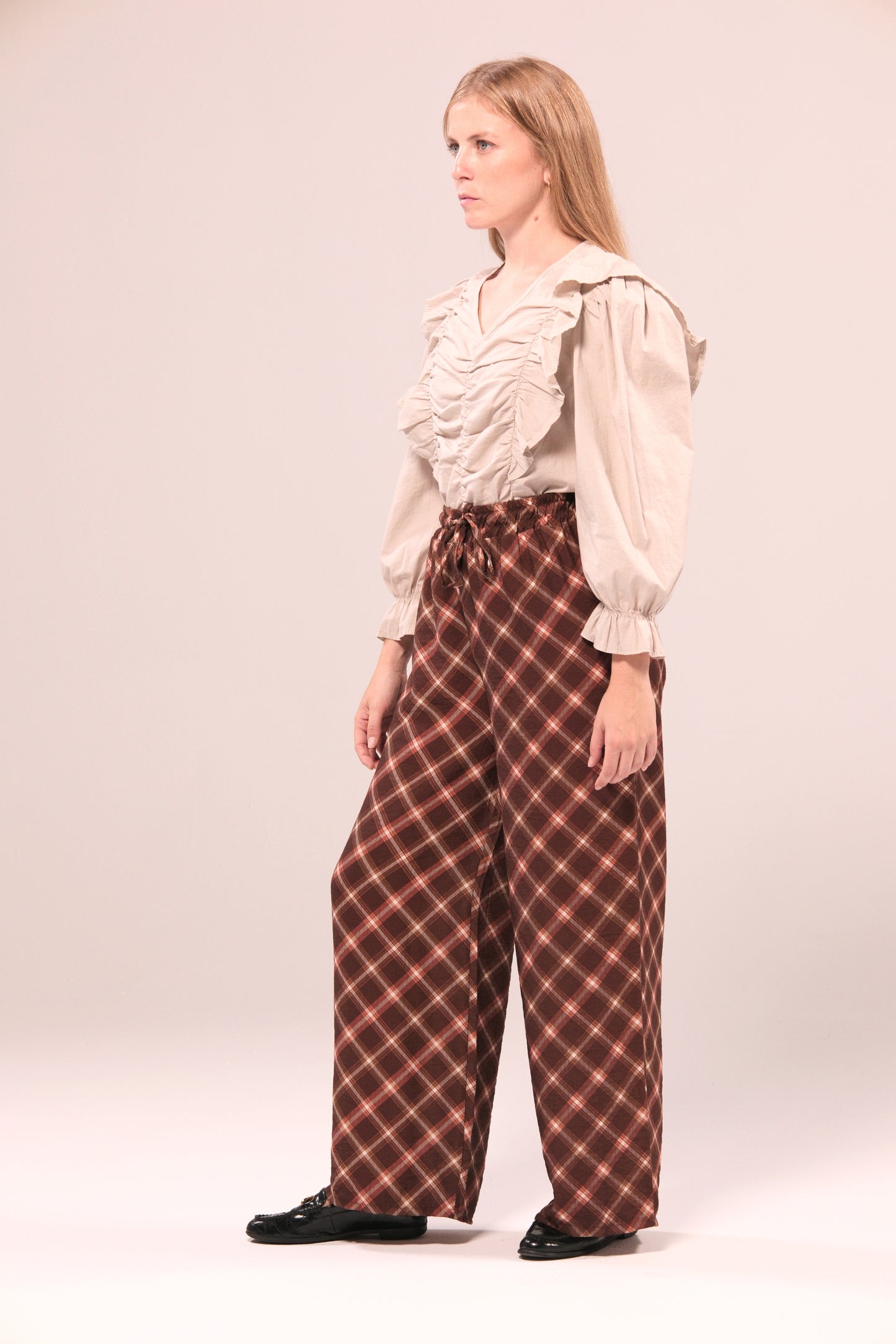 Pantalón ancho de cuadros