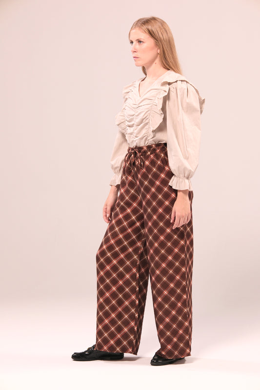 Pantalón ancho de cuadros