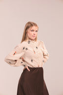 Blusa estampada de manga larga