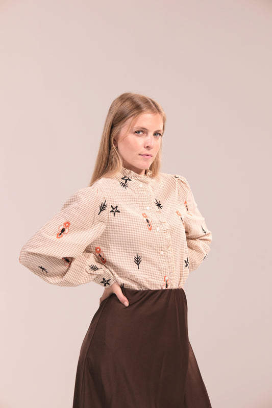 Blusa estampada de manga larga