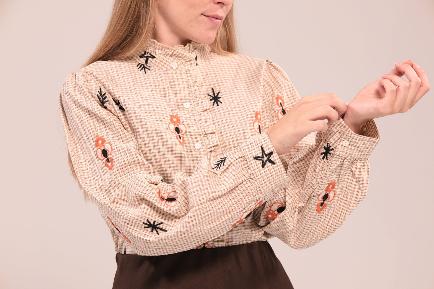 Blusa estampada de manga larga