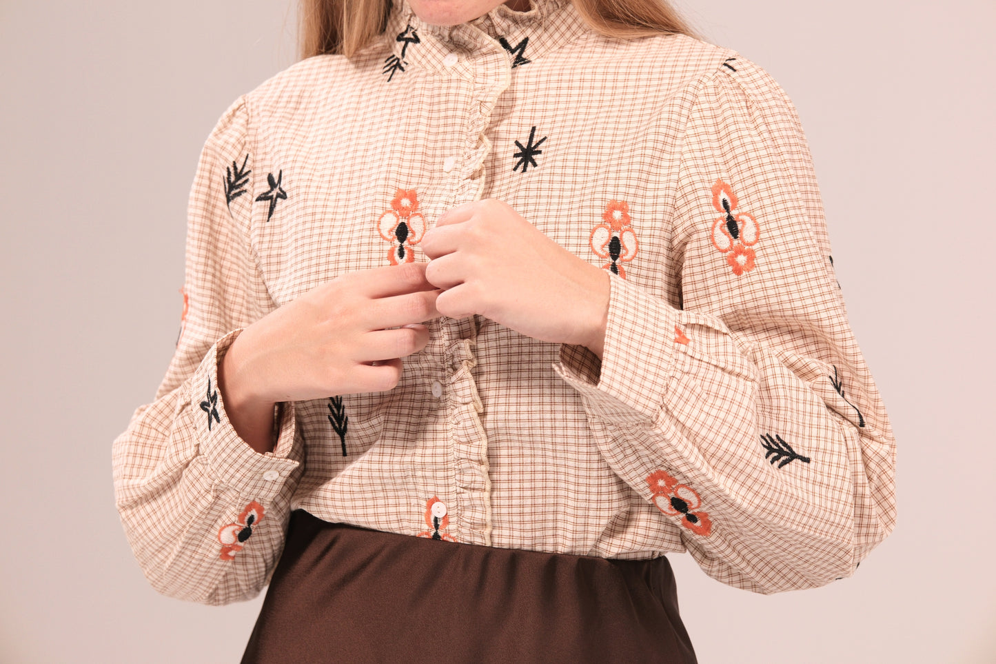 Blusa estampada de manga larga