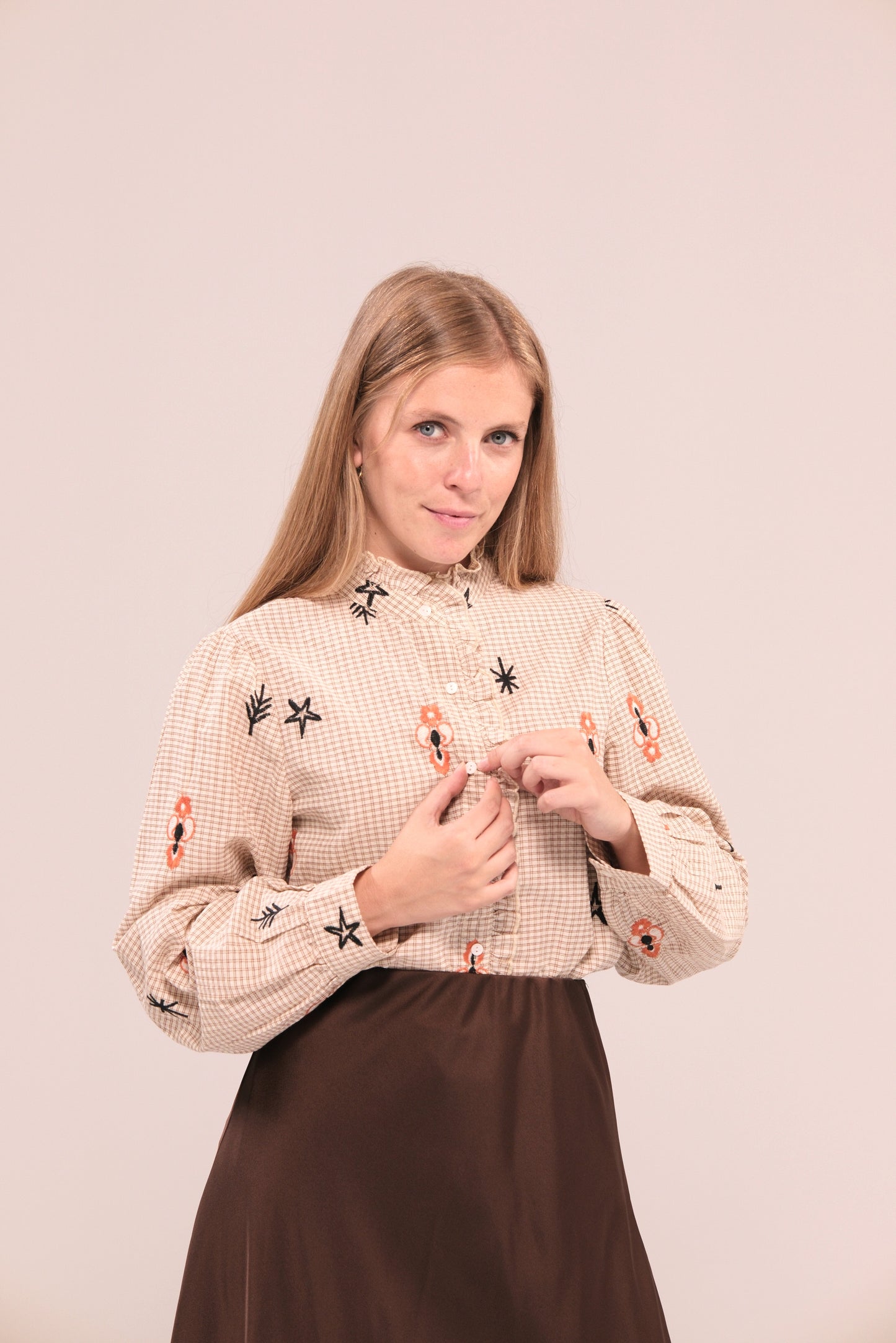 Blusa estampada de manga larga