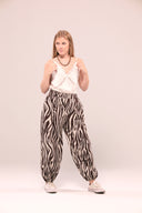 Pantalón ancho estampado cebra