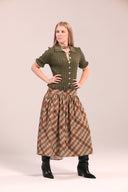 Falda midi de cuadros