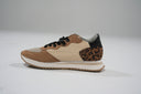 Zapatillas deportivas beige y camel con detalle animal print