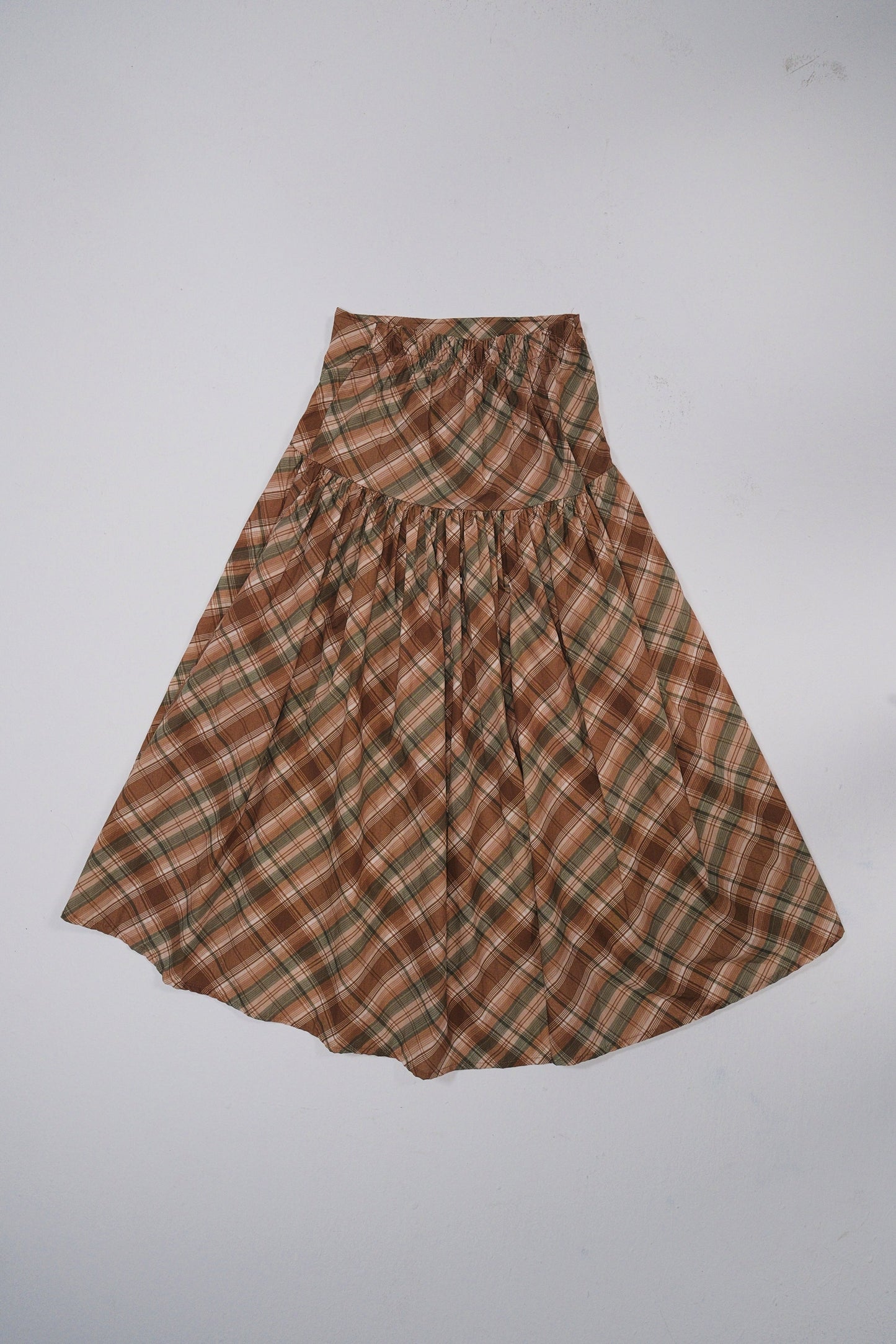 Falda midi de cuadros