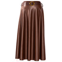 Falda cuero marrón con cinturón