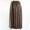 Falda cuero marrón con cinturón