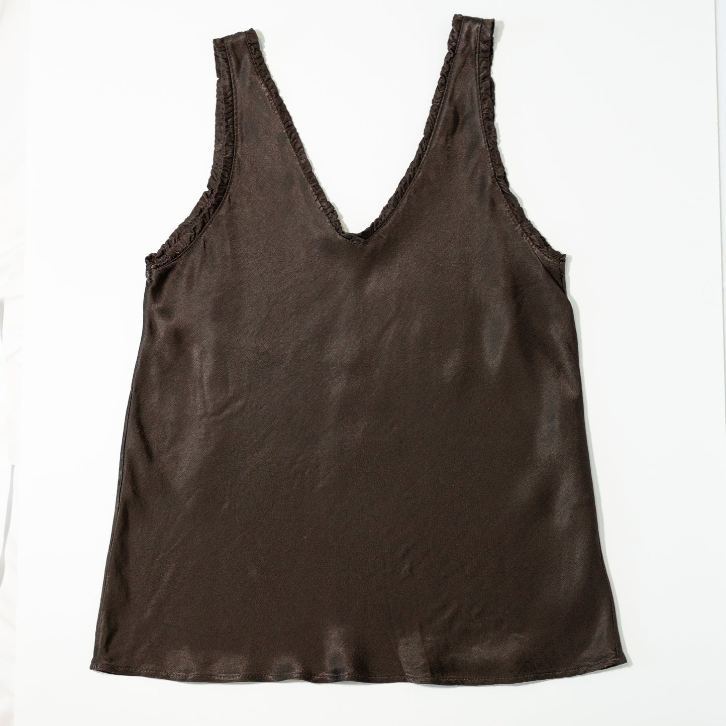 Top lencero satinado marrón