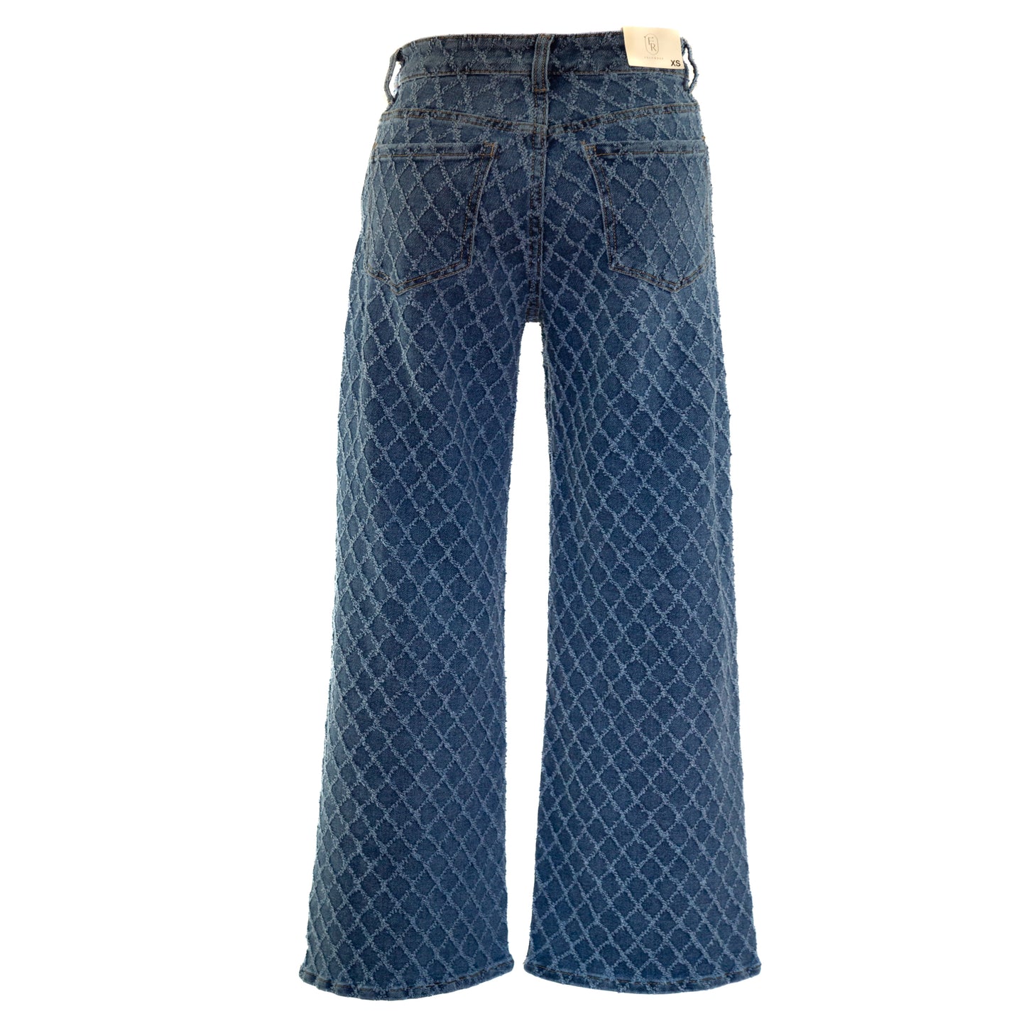 Pantalón vaquero relieve en malla